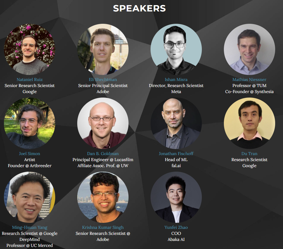 Speaker lineup for CVPR 2025 Workshop: AI for Creative Visual Content Generation, Editing and Understanding